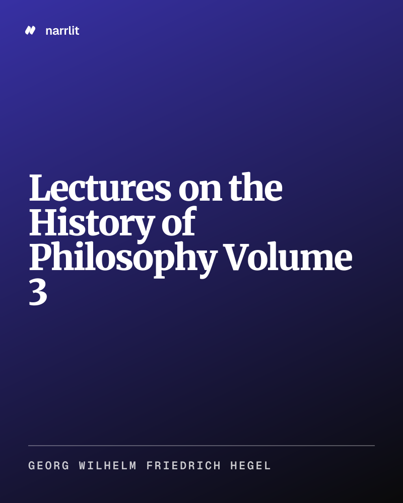 Lectures on the History of Philosophy Volume 3